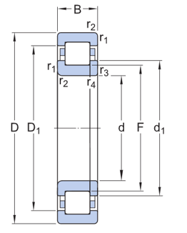 NUP 328 ECM Cylindrical Roller Bearing drawing NUP 328 ECM Cylindrical Roller Bearing drawing